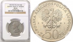 Coins Poland People Republic (PRL)
POLSKA/ POLAND/ POLEN

PRL. 50 zlotych 1981 Sikorski NGC MS66 (MAX) 
Najwyższa nota gradingowa na świecie.Piękn...