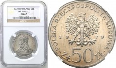 Coins Poland People Republic (PRL)
POLSKA/ POLAND/ POLEN

PRL. 50 zlotych 1979 Mieszko I NGC MS67 (MAX) 
Najwyższa nota gradingowa na świecie.Pięk...