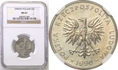Coins Poland People Republic (PRL)
POLSKA/ POLAND/ POLEN

PRL. 20 zlotych 1990 denomination NGC MS67 (MAX) 
Najwyższa nota gradingowa na świecie. ...