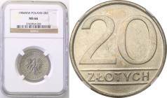 Coins Poland People Republic (PRL)
POLSKA/ POLAND/ POLEN

PRL. 20 zlotych 1984 denomination NGC MS66 (MAX) 
Najwyższa nota gradingowa na świecie. ...