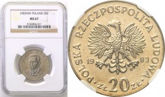 Coins Poland People Republic (PRL)
POLSKA/ POLAND/ POLEN

PRL. 20 zlotych 1983 Nowotko NGC MS67 (MAX) 
Najwyższa nota gradingowa na świecie. Piękn...