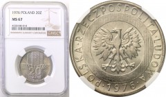 Coins Poland People Republic (PRL)
POLSKA/ POLAND/ POLEN

PRL. 20 zlotych 1976 wieżowiec i kłosy NGC MS67 (MAX) 
Najwyższa nota gradingowa na świe...