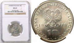 Coins Poland People Republic (PRL)
POLSKA/ POLAND/ POLEN

PRL. 10 zlotych 1978 Boleslaw Prus NGC MS65 (2 MAX) 
Druga najwyższa nota gradingowa na ...