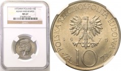 Coins Poland People Republic (PRL)
POLSKA/ POLAND/ POLEN

PRL. 10 zlotych 1975 Mickiewicz NGC MS67 (2 MAX) 
Druga najwyższa, jedyna nota gradingow...