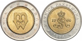 Polish collector coins after 1990
POLSKA/ POLAND/ POLEN

III RP. PROBE/PATTERN TECHNOLOGICZNA The State Mint 5 zlotych 1994 bi-metal Próba Tłoczeni...