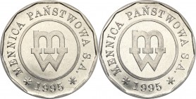 Polish collector coins after 1990
POLSKA/ POLAND/ POLEN

III RP. PROBE/PATTERN TECHNOLOGICZNA The State Mint 1995 - nickel 
Monogram Mennicy Warsz...
