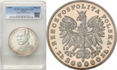 Polish collector coins after 1990
POLSKA/ POLAND/ POLEN

III RP. 200.000 zlotych 1990 Pilsudski - BIG Tryptyk PCGS PR65 DCAM 
Moneta z tzw. Dużego...