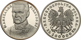 Polish collector coins after 1990
POLSKA/ POLAND/ POLEN

III RP. 100.000 zlotych 1990 Pilsudski - Small Tryptyk 
Moneta wchodzi w skład tzw. Małeg...