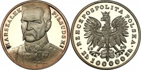 Polish collector coins after 1990
POLSKA/ POLAND/ POLEN

III RP. 100.000 zlotych 1990 Pilsudski - Small Tryptyk 
Moneta wchodzi w skład tzw. Małeg...