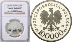 Polish collector coins after 1990
POLSKA/ POLAND/ POLEN

III RP. 100.000 zlotych 1991 Tobruk NGC PF69 ULTRA CAMEO (MAX) 
Najwyższa nota gradingowa...