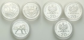 Polish collector coins after 1990
POLSKA/ POLAND/ POLEN

III RP. 20 zlotych 1995, group 3 coins 
Zestaw 3 monet o nominale 20 złotych z 1995 roku....