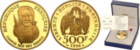 COLLECTION of French coins / Monnaie de Paris
Paris Mint / Monnaie de Paris / France

France. 500 francs / frank 1996 De Clovis 
Menniczy egzempla...
