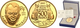 COLLECTION of French coins / Monnaie de Paris
Paris Mint / Monnaie de Paris / France

France. 500 francs / frank 1997 Andre Malraux 
Menniczy egze...