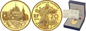 COLLECTION of French coins / Monnaie de Paris
Paris Mint / Monnaie de Paris / France

France. 20 euro 2002 Euro Mont Saint Michel 
Wyśmienicie zac...