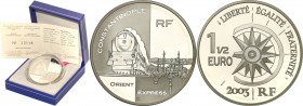 COLLECTION of French coins / Monnaie de Paris
Paris Mint / Monnaie de Paris / France

France. 1.5 Euro 2003 Euro Orient Express 
Piękny, menniczy ...