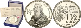 COLLECTION of French coins / Monnaie de Paris
Paris Mint / Monnaie de Paris / France

France. 1.5 Euro 2003 Mona Lisa 
Piękny, menniczy egzemplarz...