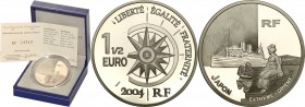 COLLECTION of French coins / Monnaie de Paris
Paris Mint / Monnaie de Paris / France

France. 1.5 Euro 2004 Euro Japonia - Shipping Company 
Piękn...