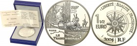 COLLECTION of French coins / Monnaie de Paris
Paris Mint / Monnaie de Paris / France

France. 1.5 Euro 2004 Euro Trans-Siberian Railway 
Piękny, m...