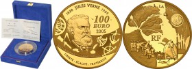 COLLECTION of French coins / Monnaie de Paris
Paris Mint / Monnaie de Paris / France

France. 100 Euro 2005 Verne - Travels 
Menniczy egzemplarz. ...