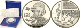 COLLECTION of French coins / Monnaie de Paris
Paris Mint / Monnaie de Paris / France

France. 20 Euro 2006 Mozart 
Menniczy egzemplarz. Duża monet...