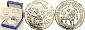COLLECTION of French coins / Monnaie de Paris
Paris Mint / Monnaie de Paris / France

France. 1/4 Euro 2006 Chinese year of the dog 
Menniczy egze...