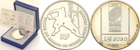 COLLECTION of French coins / Monnaie de Paris
Paris Mint / Monnaie de Paris / France

France. 1/4 Euro 2007 Rugby World Cup 
Menniczy egzemplarz. ...