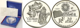 COLLECTION of French coins / Monnaie de Paris
Paris Mint / Monnaie de Paris / France

France 20 Euro 2007 Vauban 
Menniczy egzemplarz. Duża moneta...