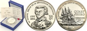 COLLECTION of French coins / Monnaie de Paris
Paris Mint / Monnaie de Paris / France

France. 1/4 Euro 2007 La Fayetette 
Menniczy egzemplarz. W z...
