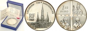 COLLECTION of French coins / Monnaie de Paris
Paris Mint / Monnaie de Paris / France

France. 1.5 Euro 2008 Lourdes - Pope John Paul II 
Menniczy ...