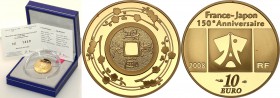 COLLECTION of French coins / Monnaie de Paris
Paris Mint / Monnaie de Paris / France

France. 10 Euro 2008 Anniversary of France - Japan 
Menniczy...