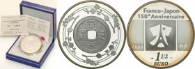 COLLECTION of French coins / Monnaie de Paris
Paris Mint / Monnaie de Paris / France

France. 1.5 Euro 2008 Anniversary of France - Japan 
Mennicz...