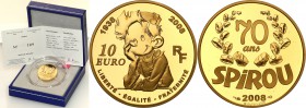 COLLECTION of French coins / Monnaie de Paris
Paris Mint / Monnaie de Paris / France

France. 10 Euro 2008 Spirou 
Menniczy egzemplarz. Moneta wyb...