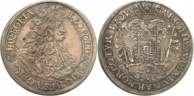 Austria
Austria. Leopold I. Half Taler (1/2 Taler (thaler) 1701KB, Kremnica 
Piękna wiekowa patyna, wyraźne detale. Rzadsza moneta w takim stanie za...