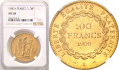 France
France. 100 francs / frank 1900 Anioł NCG AU58 
Bardzo ładny, świeży egzemplarz. Zachowany połysk menniczy, dobrej jakości detale. Moneta zaw...