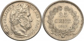 France
France. 25 centymów 1847 A, Paris 
Pięknie zachowana moneta. Połysk.
Waga/Weight: 1,26 g Ag Metal: Średnica/diameter: 
Stan zachowania/cond...
