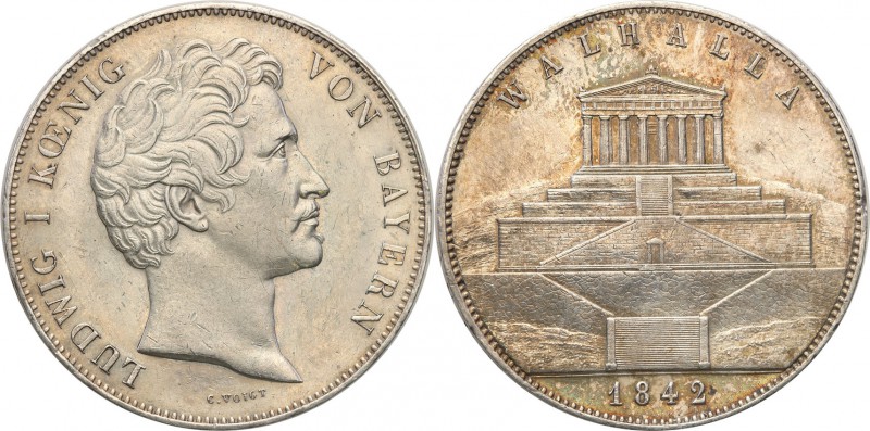 Germany / Prussia
Germany, Bavaria. 2 taler (thaler) / Doubletaler 1842, Walhal...