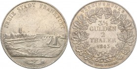 Germany / Prussia
Germany. 3 1/2 Gulden - 2 Taler (thaler)y 1843, Frankfurt 
Połysk w tle, drobne ryski, delikatna patyna. Rzadsza moneta.Davenport ...