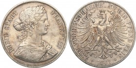Germany / Prussia
Germany. 2 taler (thaler) / Doubletaler 1861, Frankfurt 
Bardzo ładny, świeży egzemplarz. Patyna.ASK 4; Davenport 651
Waga/Weight...