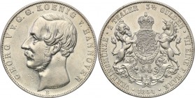 Germany / Prussia
Germany. 2 taler (thaler) / Doubletaler 1854 B, Hannover 
Ładnie zachowany egzemplarz. Delikatna patyna. Rzadsza moneta.Davenport ...
