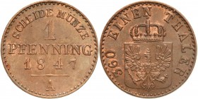 Germany / Prussia
Germany, Prussia. Fenig 1847 A, Berlin 
Pięknie zachowana moneta. Patyna.
Waga/Weight: 1,55 g Cu Metal: Średnica/diameter: 
Stan...
