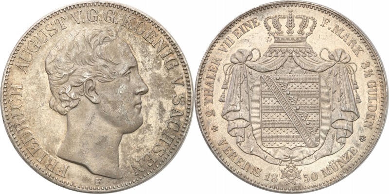 Germany / Prussia
Germany, Saksonia. 2 taler (thaler) / Doubletaler 1850 F 
Pi...