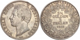 Germany / Prussia
Germany, Wirttembergia. 2 taler (thaler) / Doubletaler 1843 
Resztki połysku w tle, patyna. Rzadsza moneta.Davenport 956
Waga/Wei...