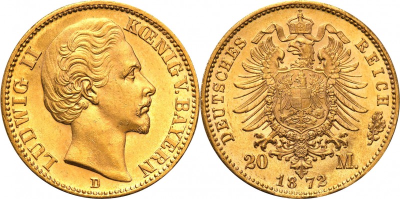 Germany / Prussia
Germany, Bavaria. 20 mark 1872 D, Monachium 
Piękny egzempla...