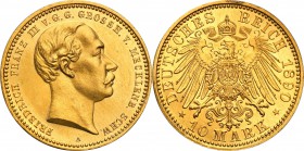 Germany / Prussia
Germany, Macklenburg-Schwerin. 10 mark 1890 A, Berlin 
Piękny egzemplarz. Wspaniały połysk. Rzadsza moneta w takim stanie zachowan...