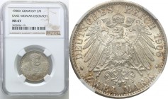Germany / Prussia
Germany, Sachsen - Weimar - Eisenach. 2 Mark 1908 NGC MS67
Bardzo wysoka nota gradingowa. Idealnie zachowana moneta z pięknym poły...