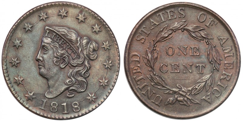 United States / USA
United States. 1 cent 1818 Filadelfia 
Bardzo ładnie zacho...