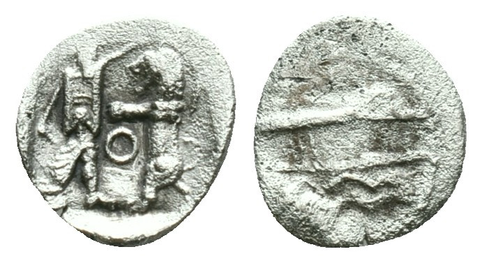 Greek
Greek, Samaria AR Obol. c. 375-333. Galley l., over waves / Persian king ...