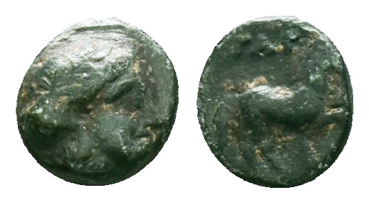 Greek
Gargara AE, head of Apollo / horse
Gargara , Troas. c. late 3rd to early...