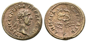 Roman Provincial
SYRIA, Seleucis and Pieria. Antioch. Trajan, 98-117. AE, Rome, for circulation in Syria, 98/9. ΑΥΤ ΚΑΙС ΝЄΡ ΤΡΑΙΑΝ СЄΒ ΓЄΡΜ Laureate...