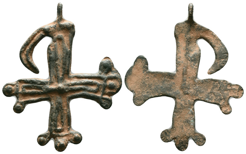 Collectible Items,
Byzantine Bronze Cross Pendant, Circa 5th-7th Century AD

...